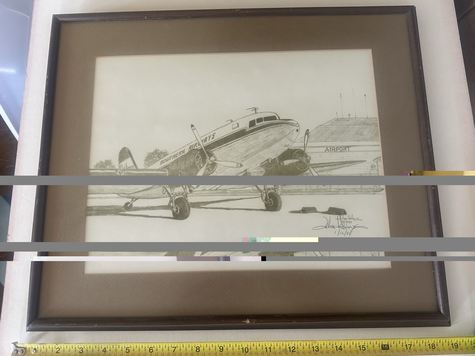 John Helms Southern Airways DC3 Limited Edition Print Framed Aviation Art 1983