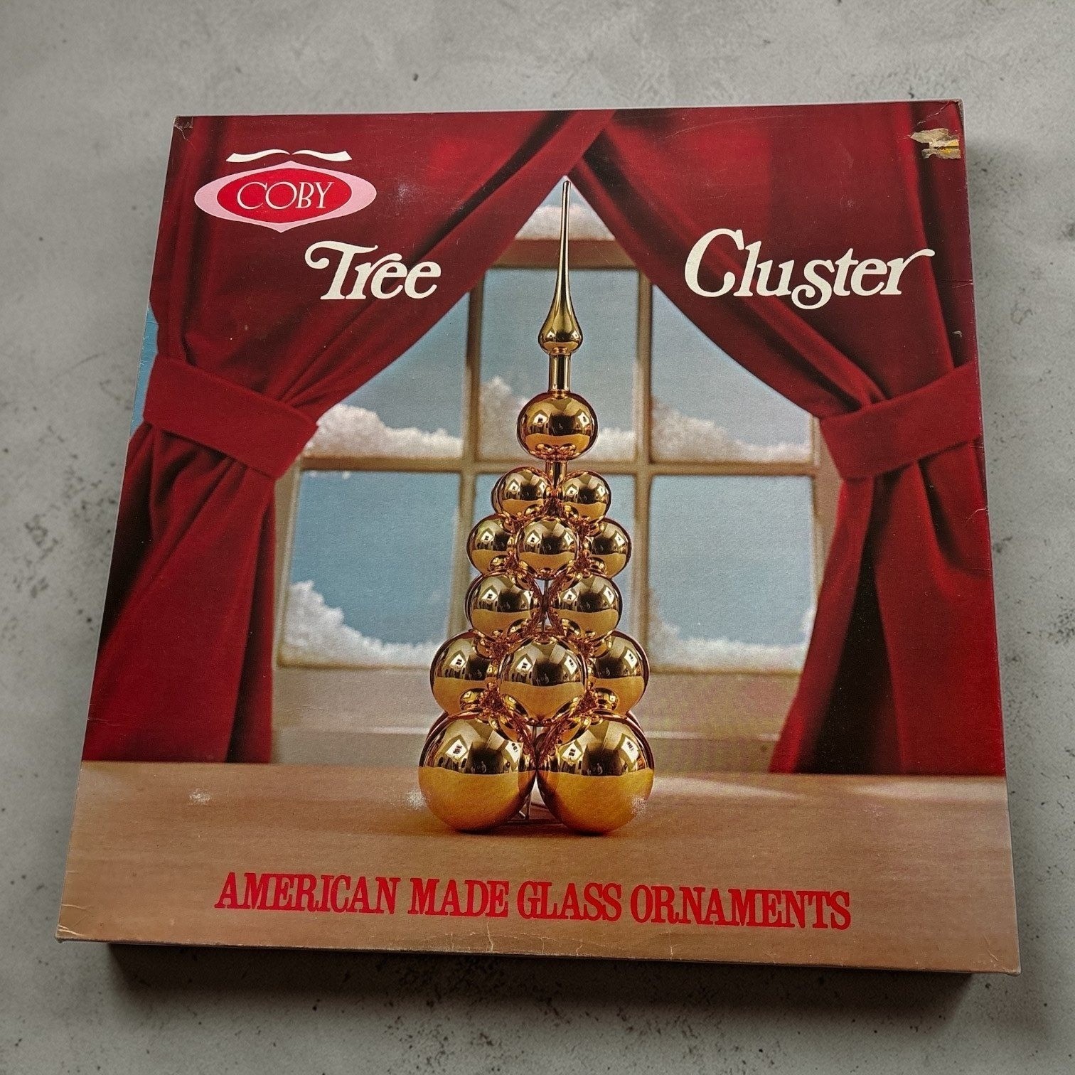 Coby Tree Cluster Gold Glass Ornaments Set with Tree Topper 21 Pieces VTG USA Coby Tree Cluster Gold Glass Ornaments Set with Tree Topper 21 Pieces VTG USA