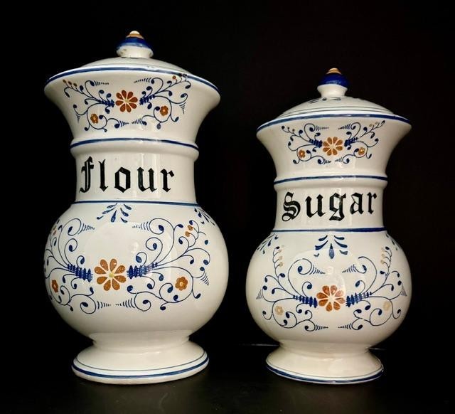 Vtg Royal Sealy Heritage Pattern Canister Set Flour 12 Vtg Royal Sealy Heritage Pattern Canister Set Flour 12