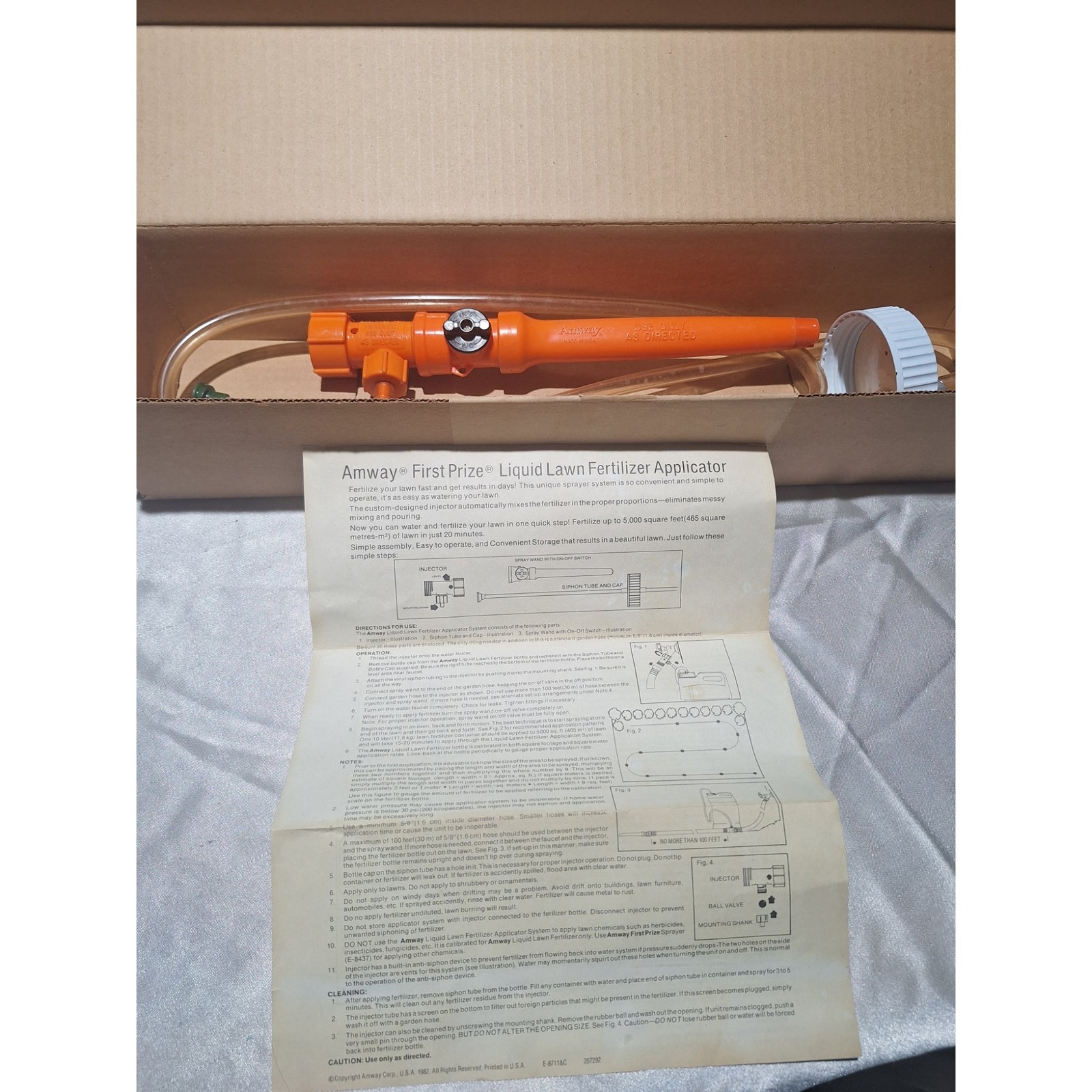 NOS Vintage 1982 Amway First Prize Liquid Lawn Fertilizer Applicator E-8711 Box