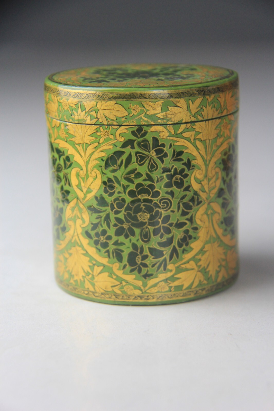ANTIQUE HAND MADE KASHMIR PAPIER MACHE TOBACCO JAR CANISTERS SOLD SEPARATELY ANTIQUE HAND MADE KASHMIR PAPIER MACHE TOBACCO JAR CANISTERS SOLD SEPARATELY