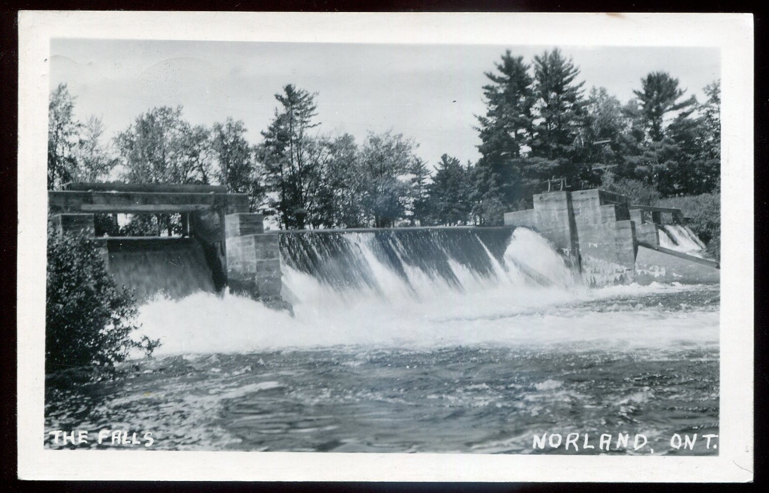 NORLAND Ontario 1950s Falls. Real Photo Postcard