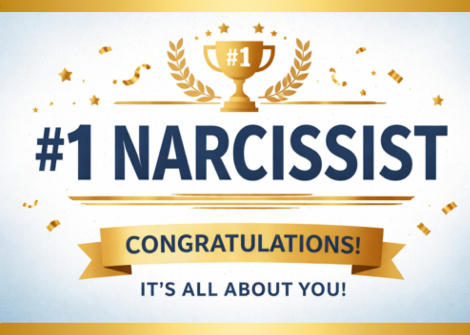 #1 Narcissist Prank Postcard – Bold Roast Joke – Anonymous Prank Mail – Funny