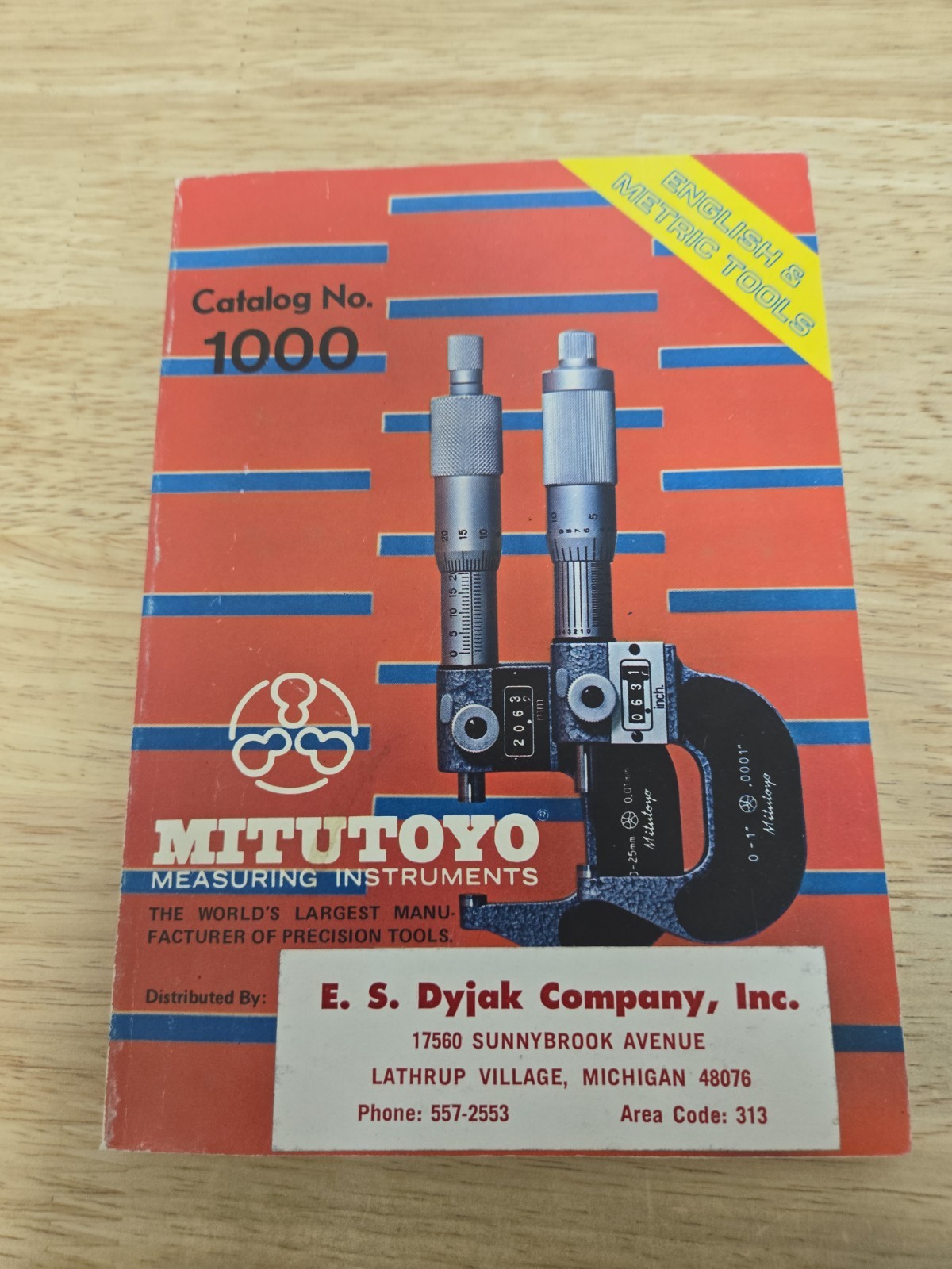 Vintage Mitutoyo Measuring Instruments Catalog No. 1000