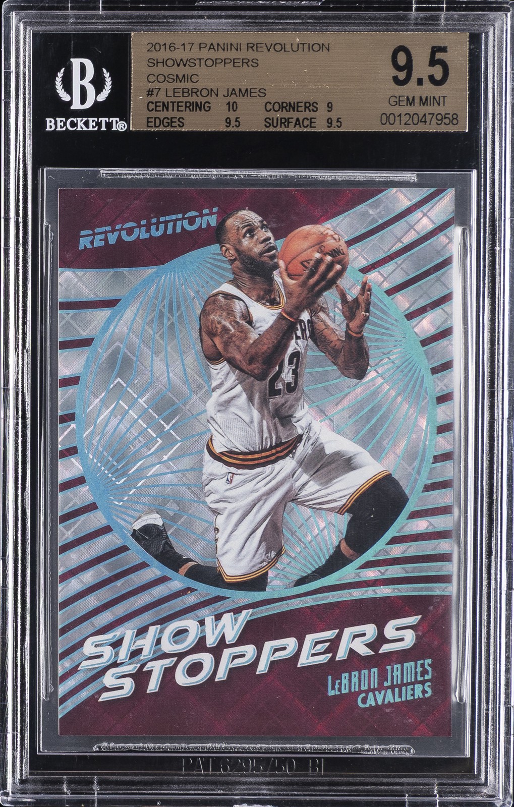 2016-17 2016-17 PANINI REVOLUTION SHOWSTOPPERS COSMIC #7 LEBRON JAMES BGS 9.5