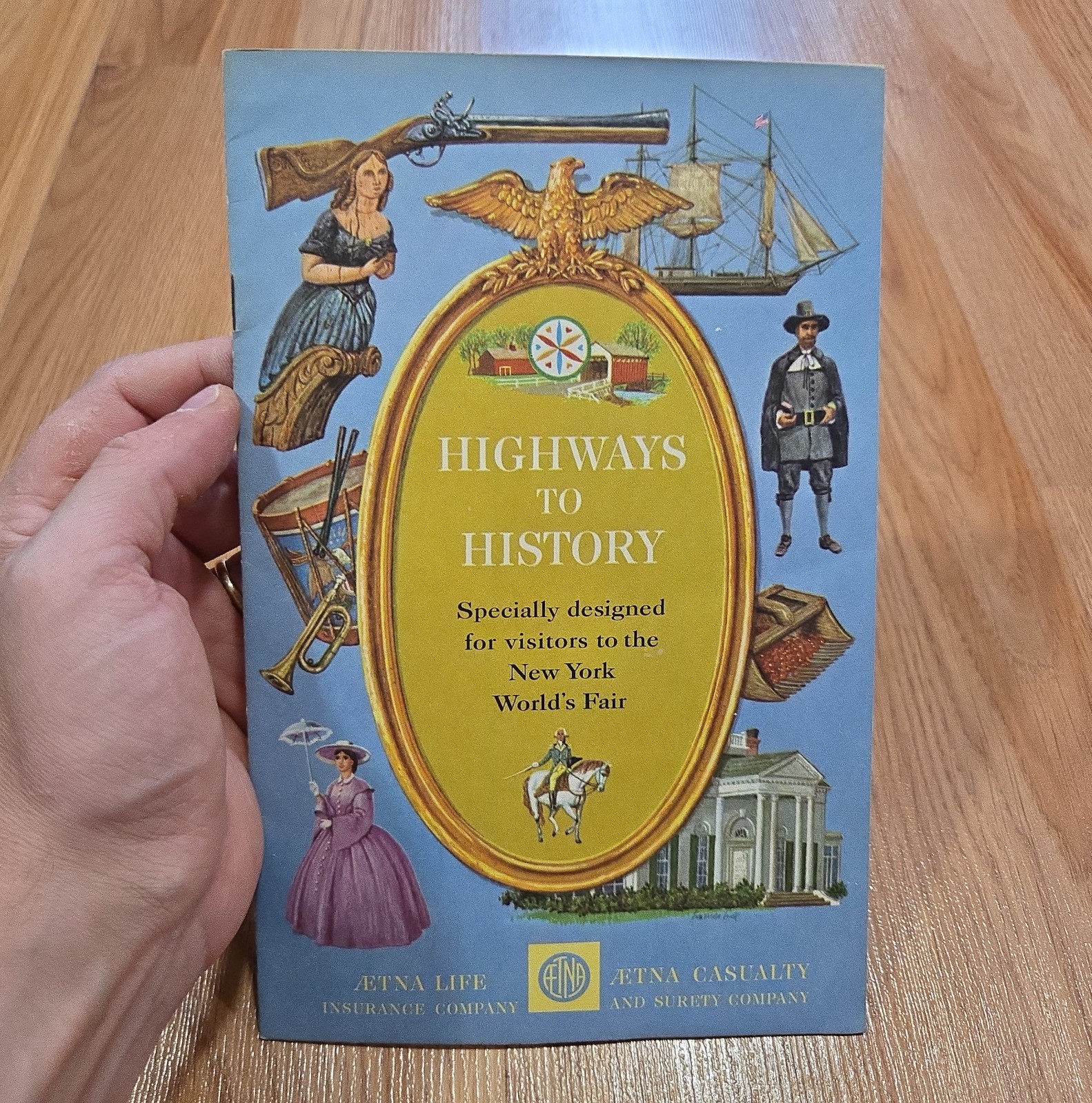 Highways to History New York World\'s Fair Brochure Map Aetna Life Insurance 1964 Highways to History New York World\'s Fair Brochure Map Aetna Life Insurance 1964