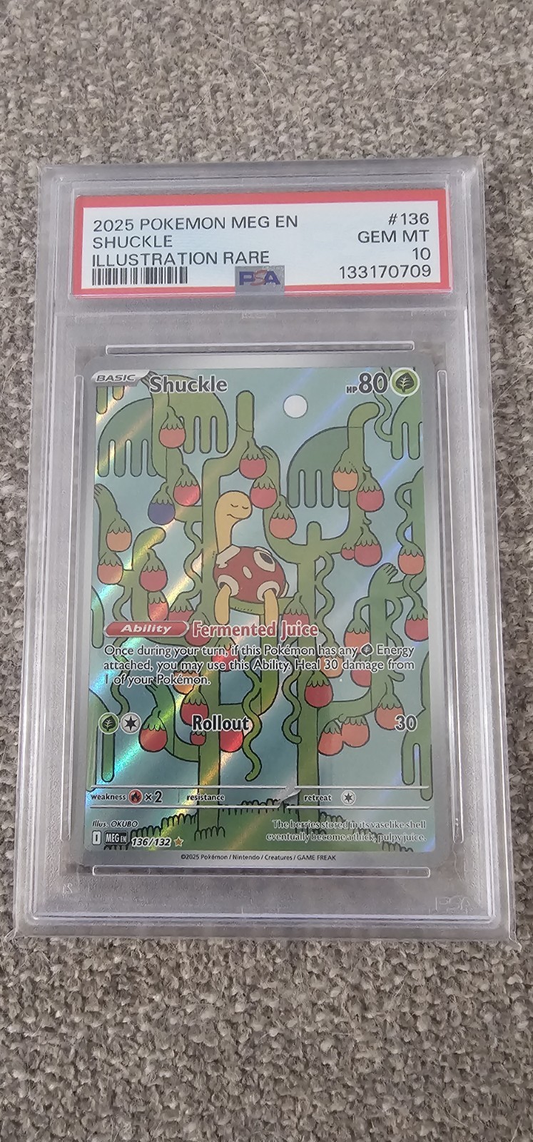 Shuckle 136/132 Me01: Mega Evolution Holo PSA 10 Shuckle 136/132 Me01: Mega Evolution Holo PSA 10