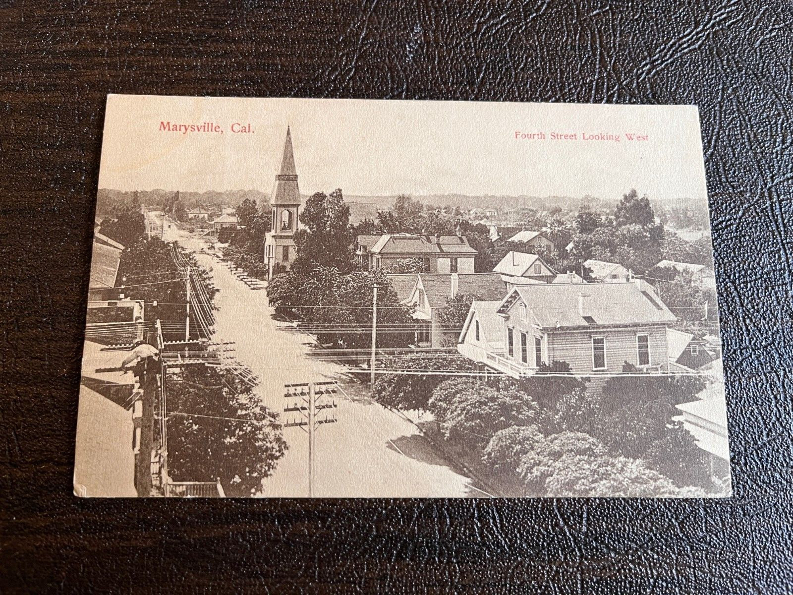 Lithograph Marysville California Panoramic Town Scene 1908 Yuba County Lithograph Marysville California Panoramic Town Scene 1908 Yuba County