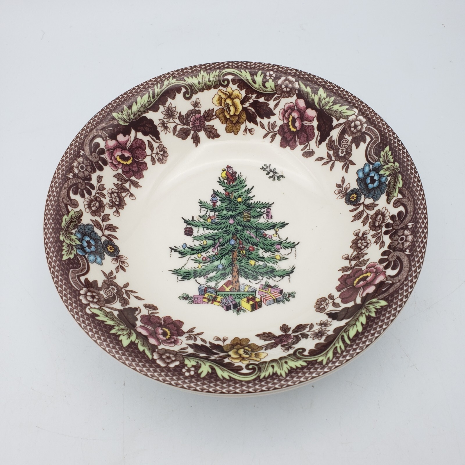 2 Spode Woodland Grove Christmas Tree Dessert Fruit Bowls Freezer Micro Safe NWT