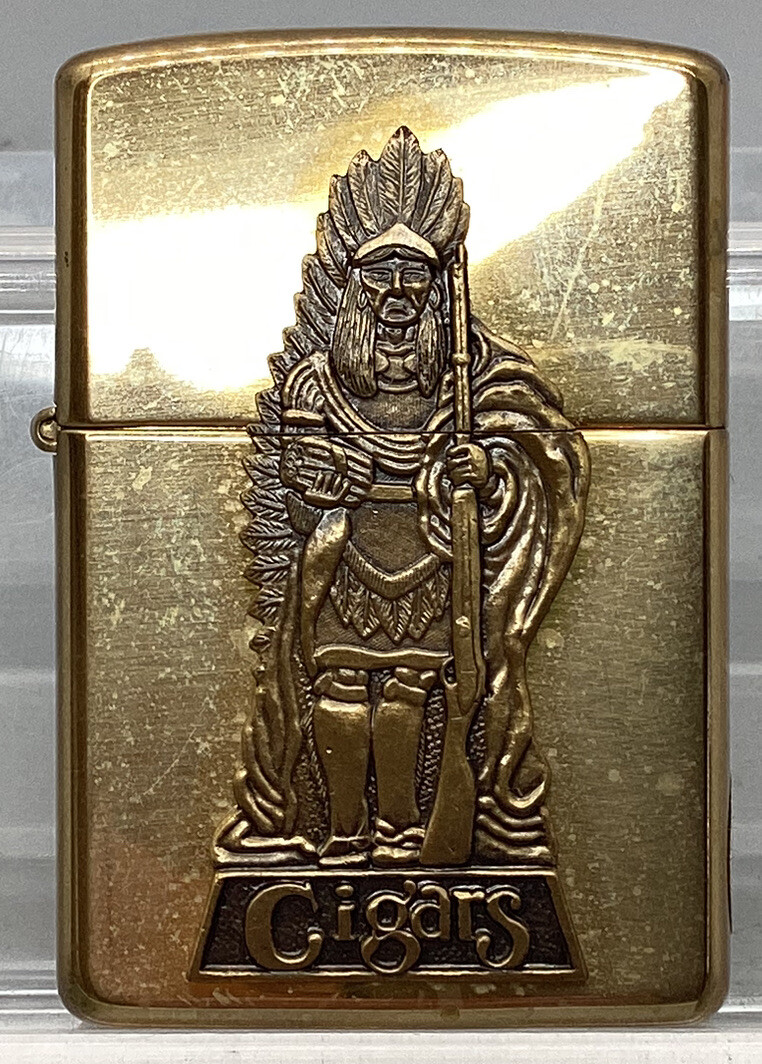 Zippo Brass Cigars Indian - New H XII - 1996 Lighter