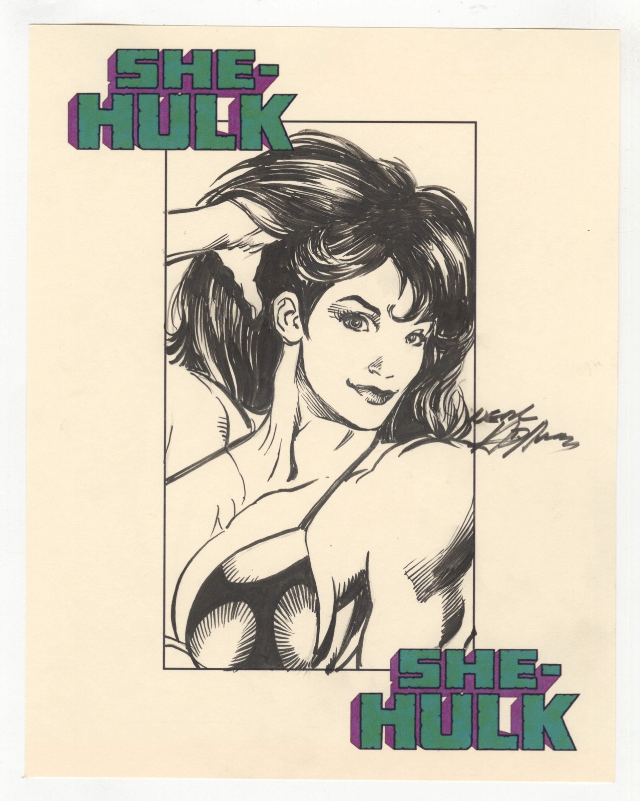 She-Hulk Original Comic Art Drawing by Neal Adams Signed