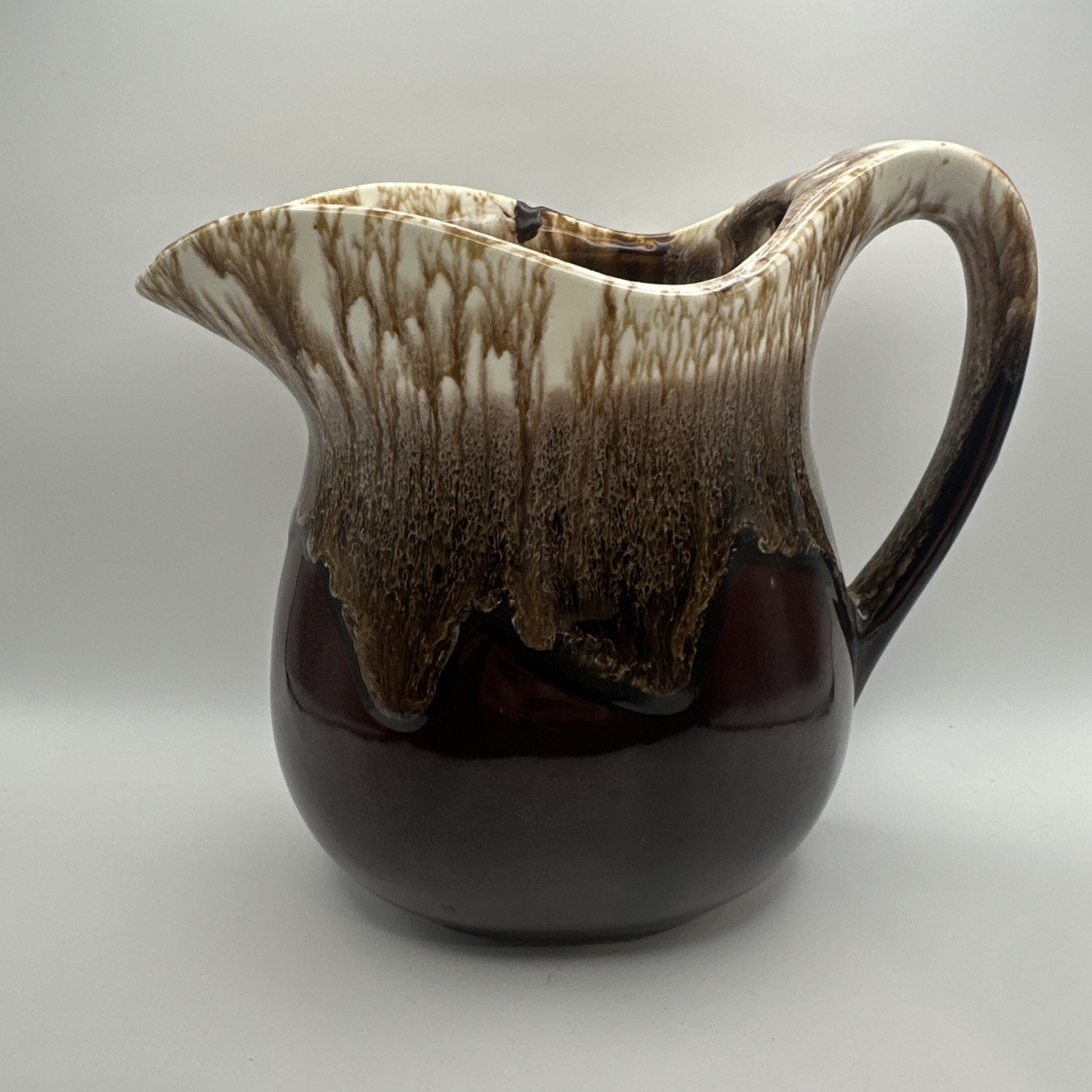 Vintage McCoy Pottery Brown Drip Glaze Pitcher 1960’s USA