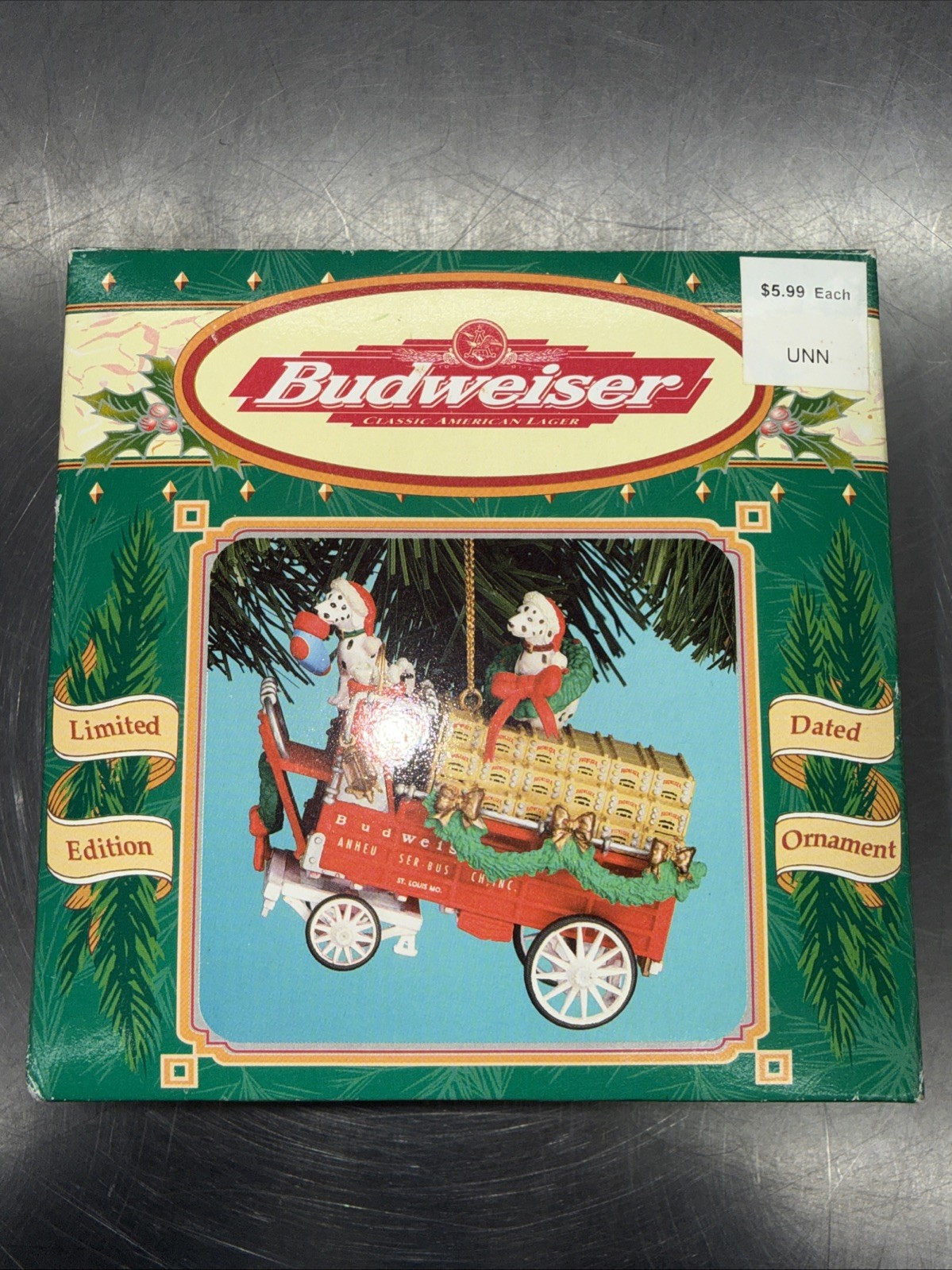 1999 Enesco Budweiser Beer Christmas Treasure Collection Ornament Dalmatian Dog 1999 Enesco Budweiser Beer Christmas Treasure Collection Ornament Dalmatian Dog