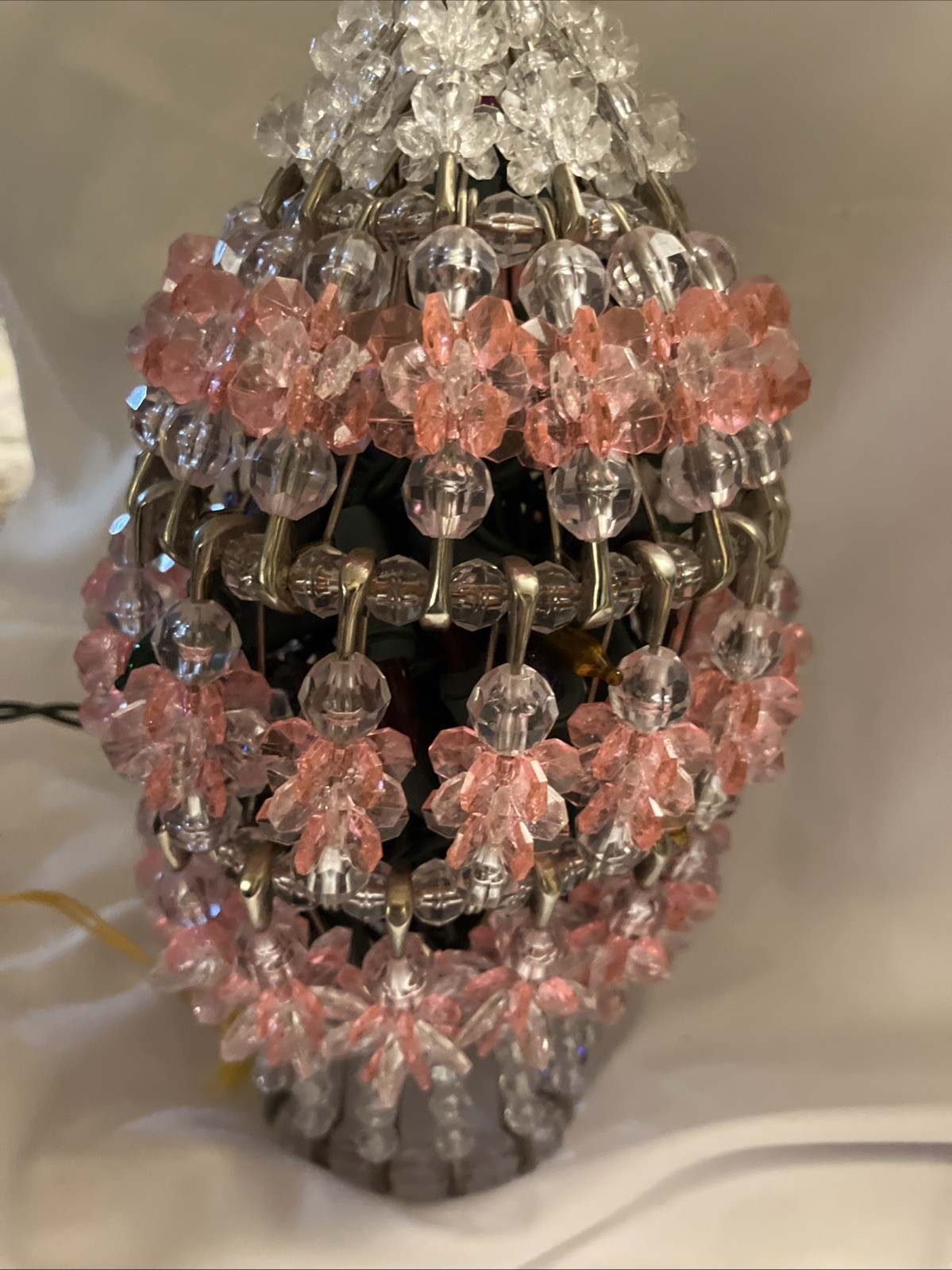 Vintage Safety Pin And Pink Bead Fairy Lamp Award Winner Dutchess County Fair Vintage Safety Pin And Pink Bead Fairy Lamp Award Winner Dutchess County Fair