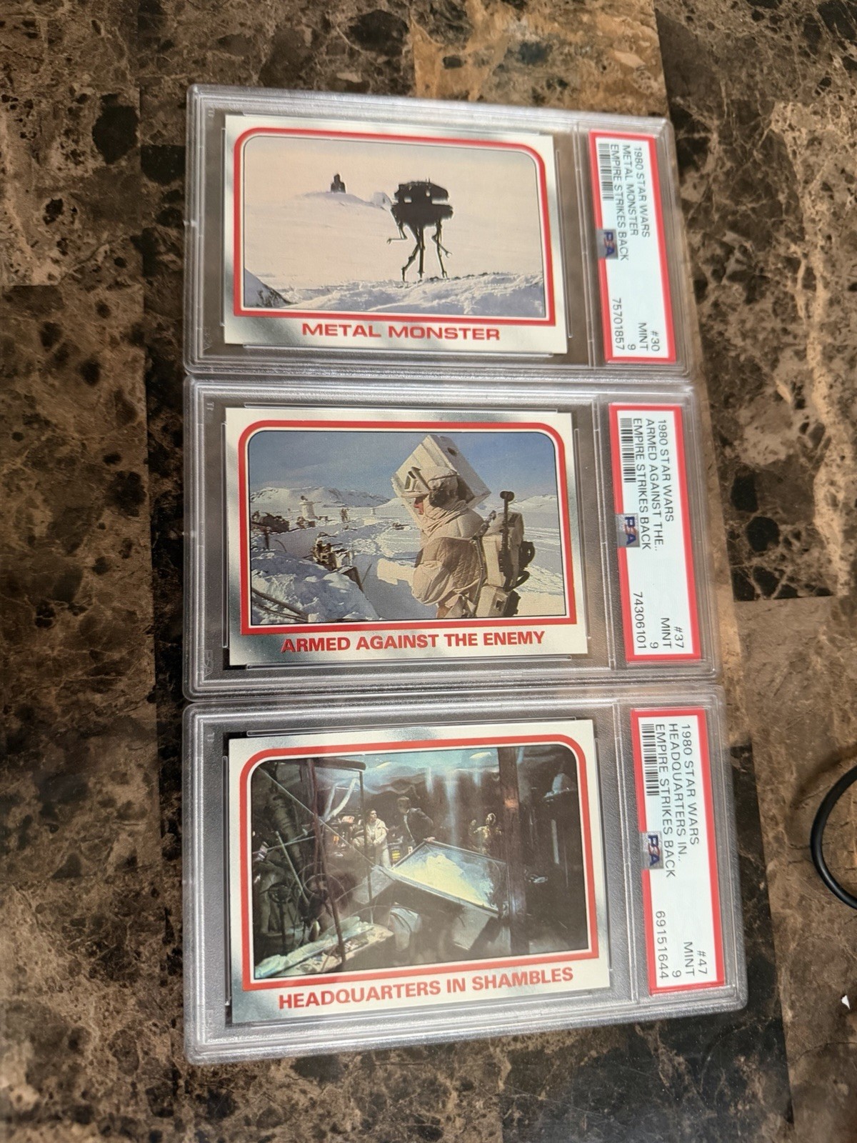 1980 Topps ESB Empire Strikes Back 30 40 47 Lot All PSA 9 Mint Hoth