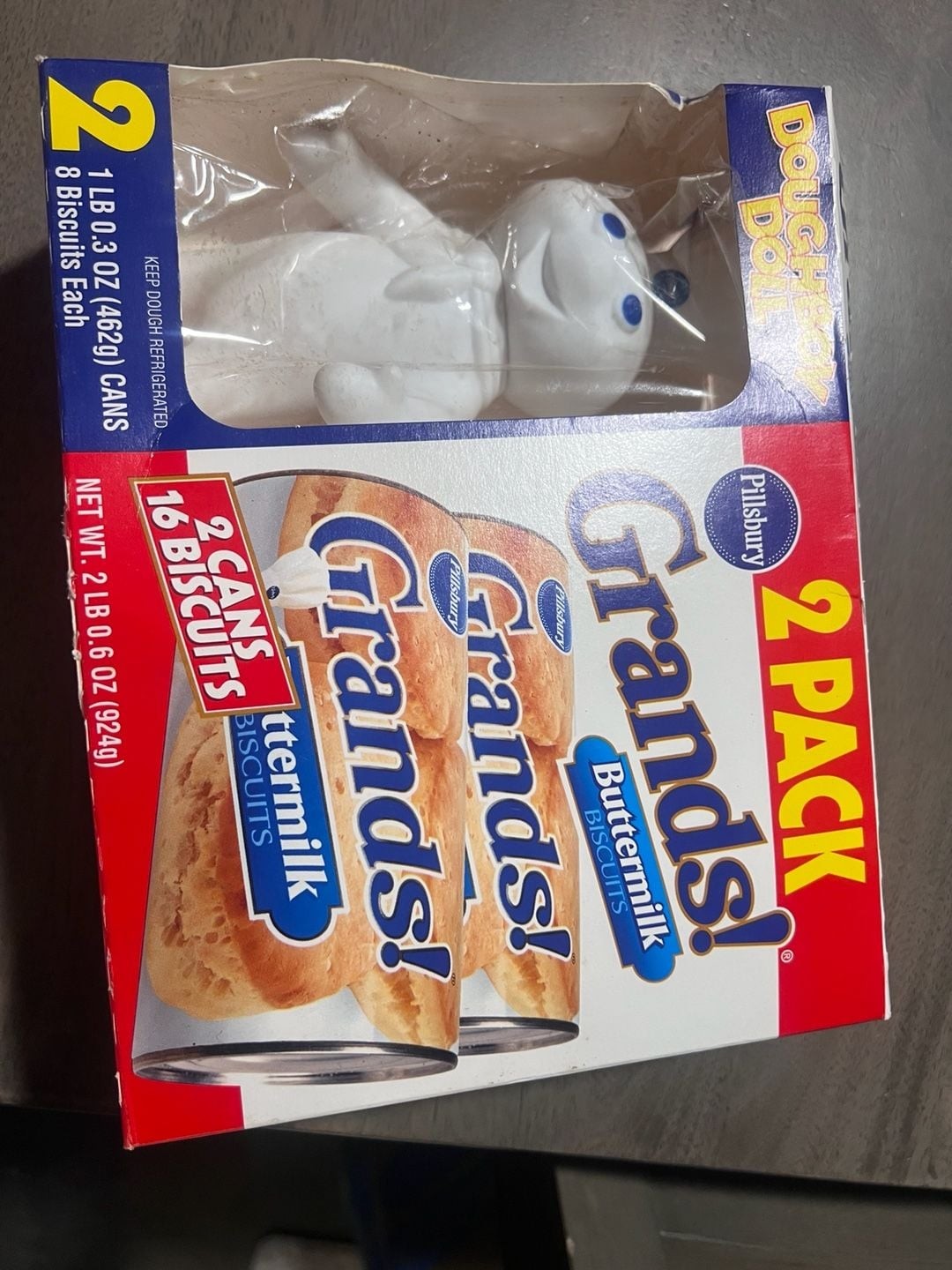 Pillsbury Grands Biscuits 2 Pack With Doughboy Doll Pillsbury Grands Biscuits 2 Pack With Doughboy Doll