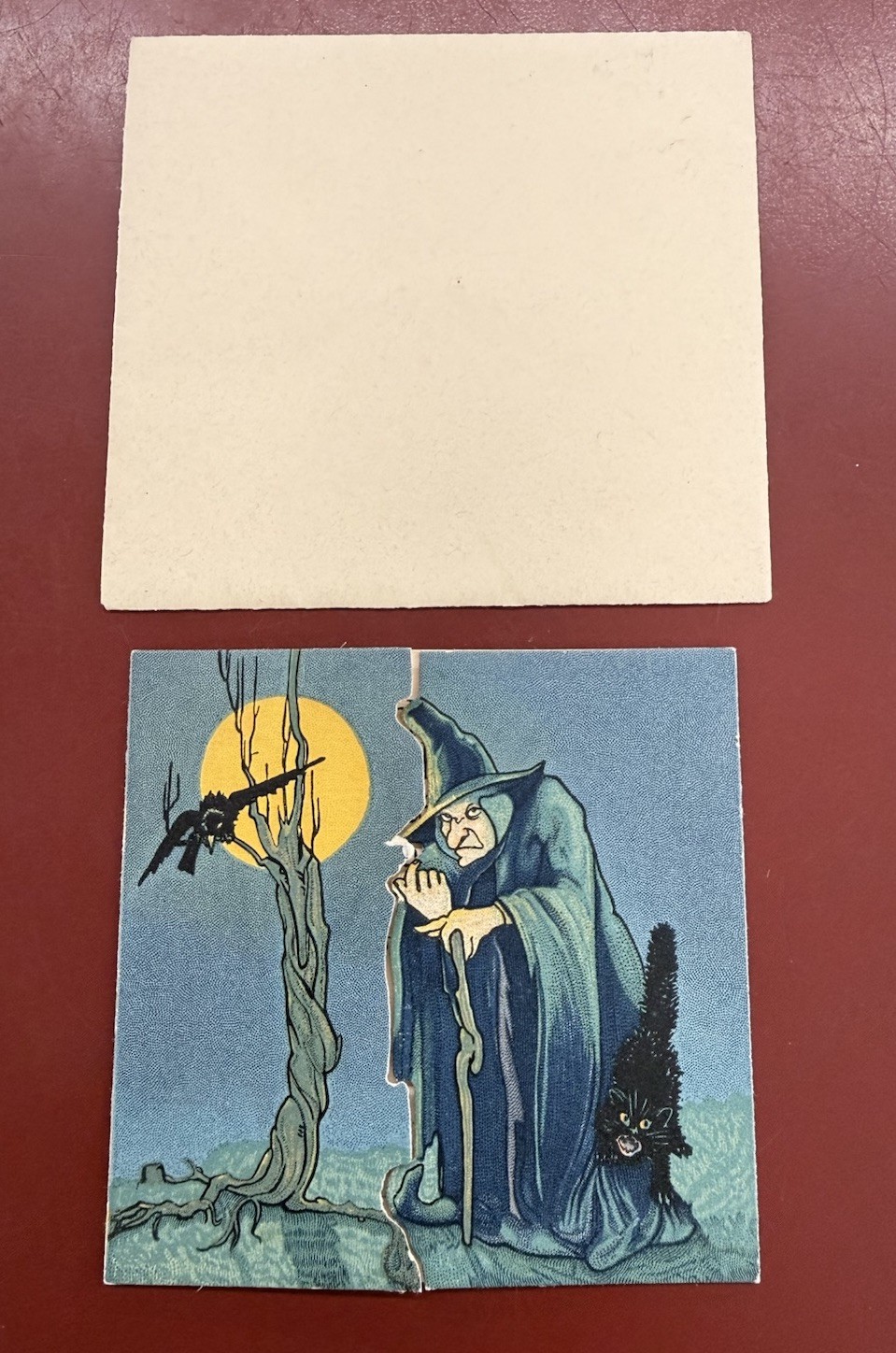 RARE Antique Halloween Trifold Invitation w/ Witch & Envelope Dennison 20s RARE Antique Halloween Trifold Invitation w/ Witch & Envelope Dennison 20s