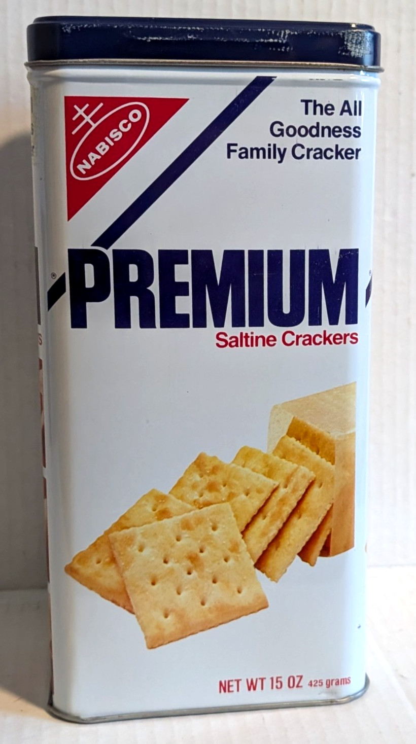 Nabisco 1978 Saltine Crackers Tin 15 oz Storage Container - USA Nabisco 1978 Saltine Crackers Tin 15 oz Storage Container - USA