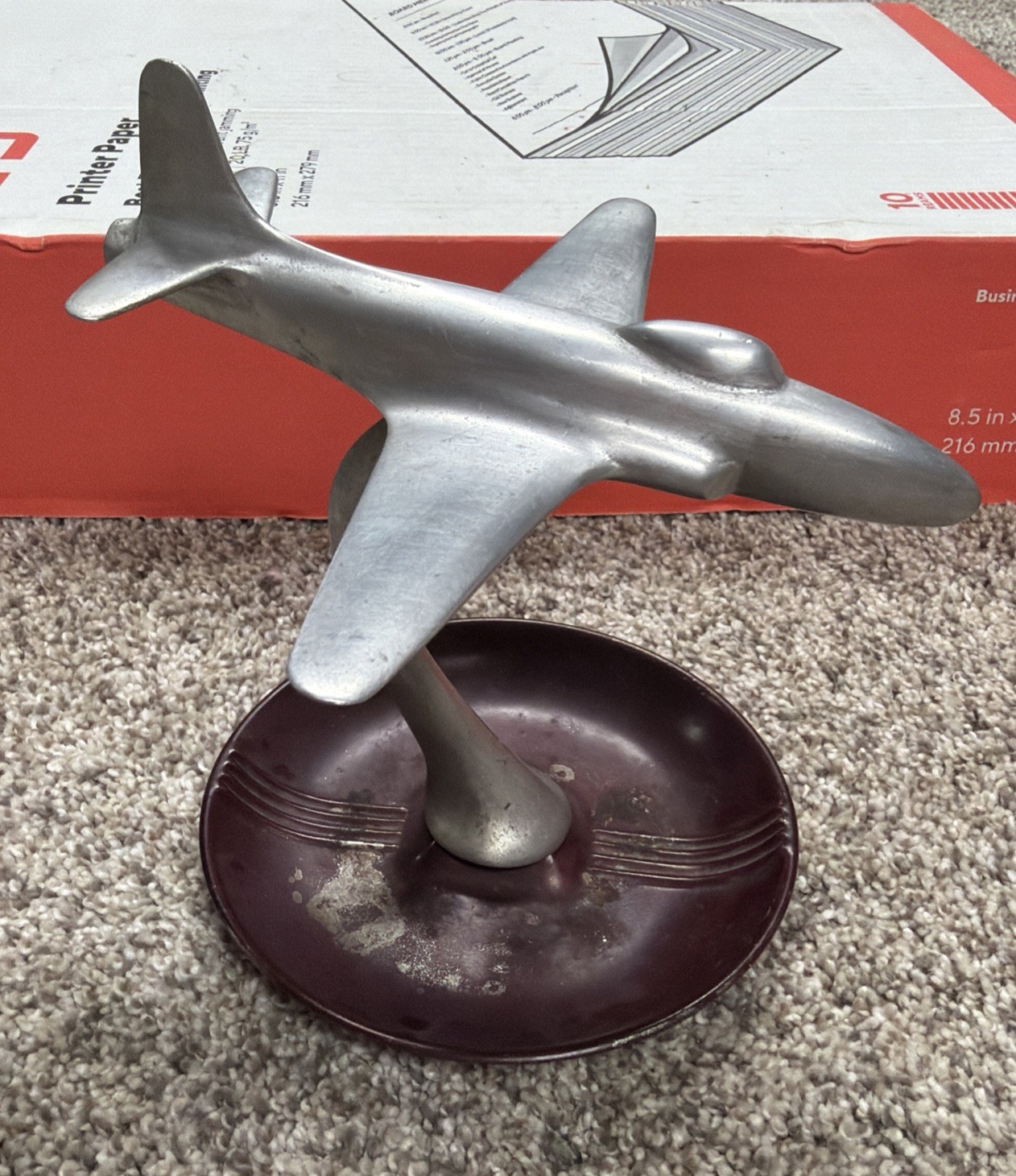 Art Deco Mid Century Ashtray Lockhead P-80 Shooting Star Aluminum Plane