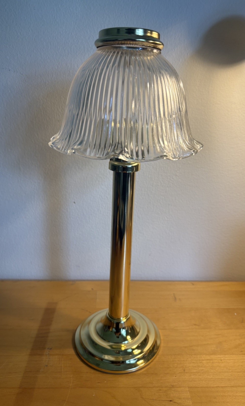 Vintage PartyLite Gold Library Lamp Brass Utility Candle Holder 
