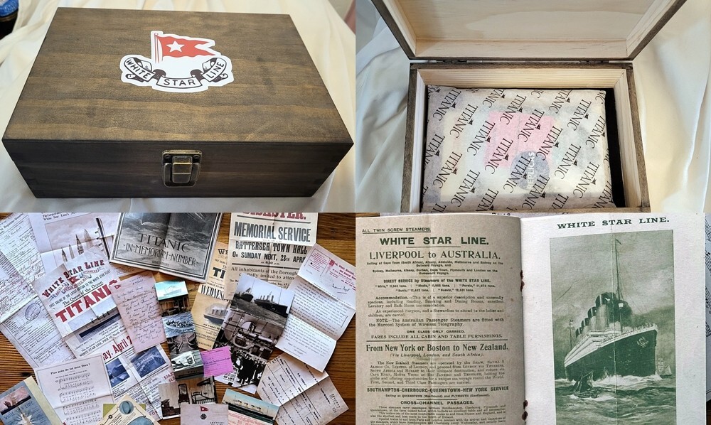 White Star Line Titanic Wooden Document Box Collection