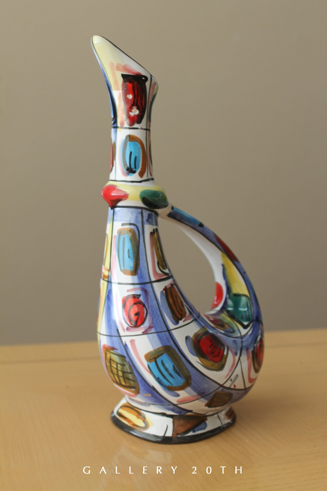 STYLISH MID CENTURY MODERN ITALIAN VASE POTTERY 50'S 60'S ORIG ART VTG ATOMIC