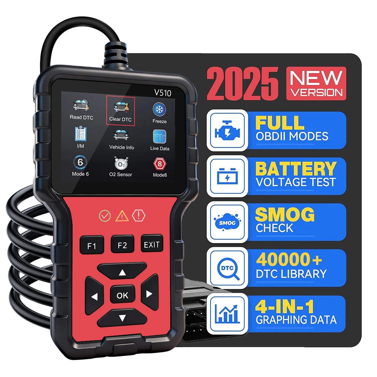 2025 New Model, Supports 8 Languages, Professional Obd2 Car Diagnostic Tool, Dir