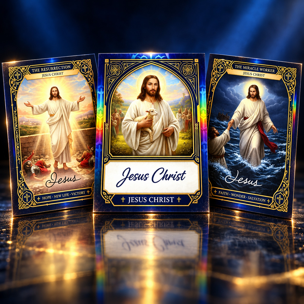 RARE JESUS CHRIST RELIGIOUS TRADING CARDS LOT OF 3 RESURRECTION MIRACLE WORKER RARE JESUS CHRIST RELIGIOUS TRADING CARDS LOT OF 3 RESURRECTION MIRACLE WORKER