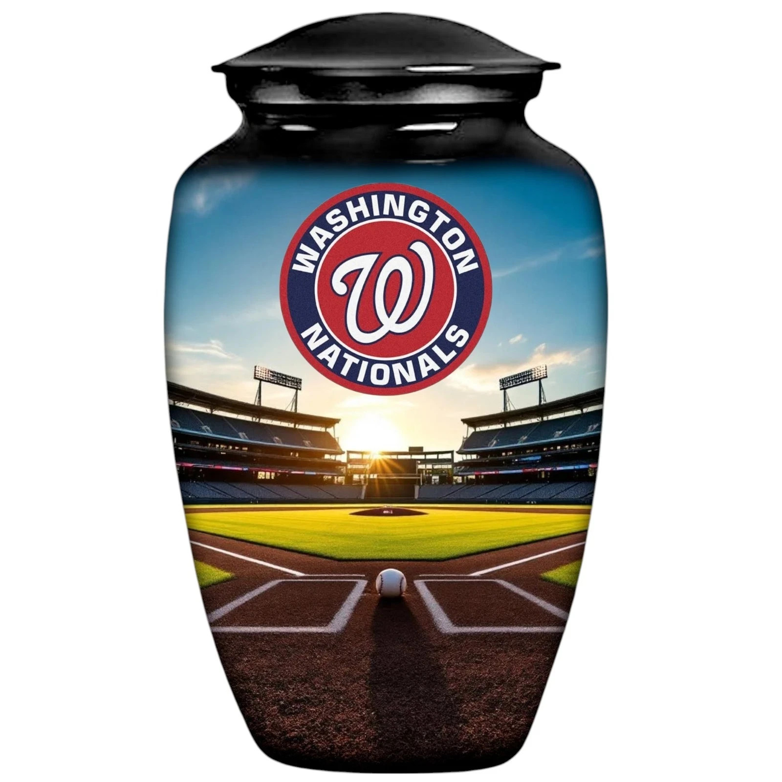 Black Large Baseball Theme Washington Cremation Urn Adult Human Ashes ship fedex