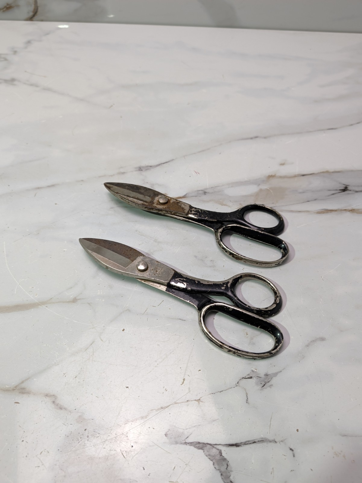 2 Vintage Wiss #2 DA Heavy Duty High Leverage Florist Scissors Shears USA 2DA