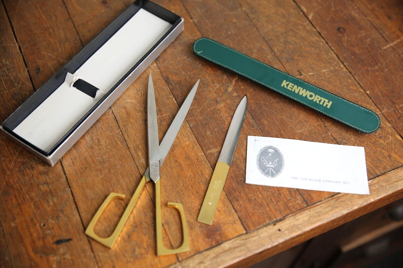 Vintage Kenworth Trucks Promo Dealer Letter Opener Scissors Set Library tools