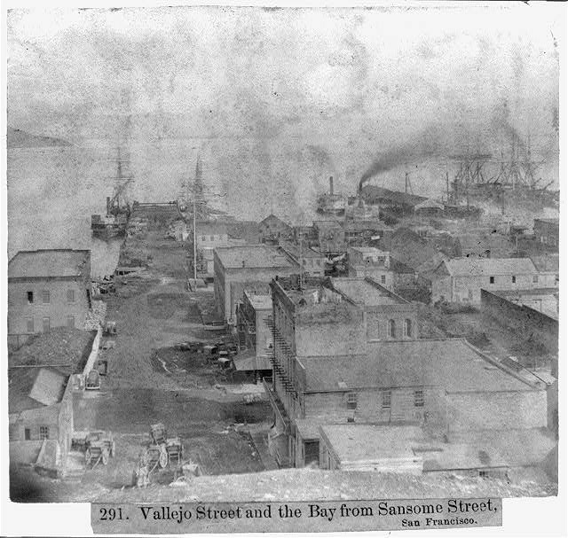 Photo:San Francisco California Vallejo Street Bay from Sansome Street 1866