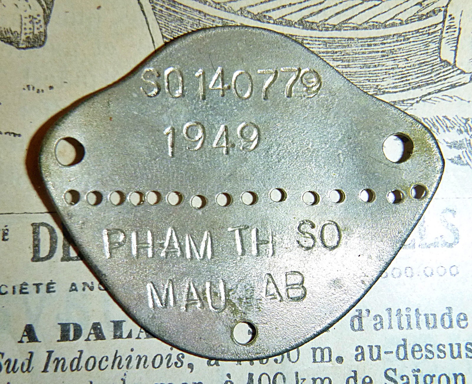 1949 FRENCH FOREIGN LEGION - Indochina War - DOG TAG # 144 779 - VIETNAM - 40