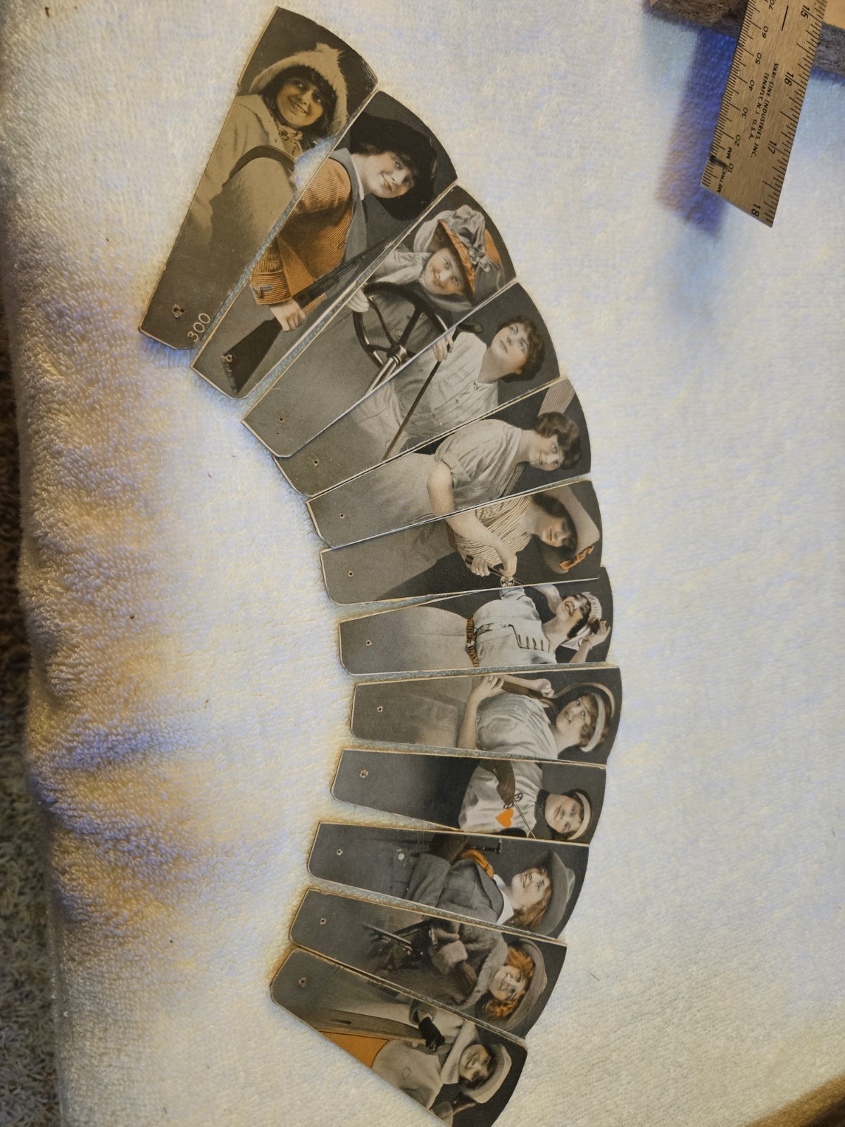 Vintage Antique 12 Fan Blades Folding Fan celebrating women In Sports Vintage Antique 12 Fan Blades Folding Fan celebrating women In Sports