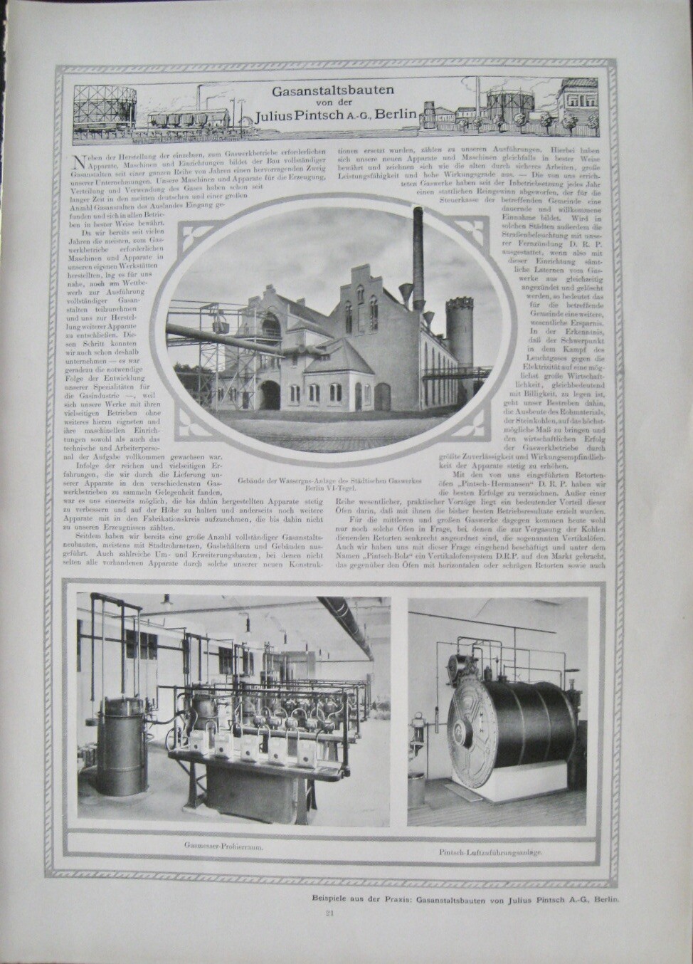 3 pages original advertising advertisement Julius Pintsch AG Berlin XL 1912