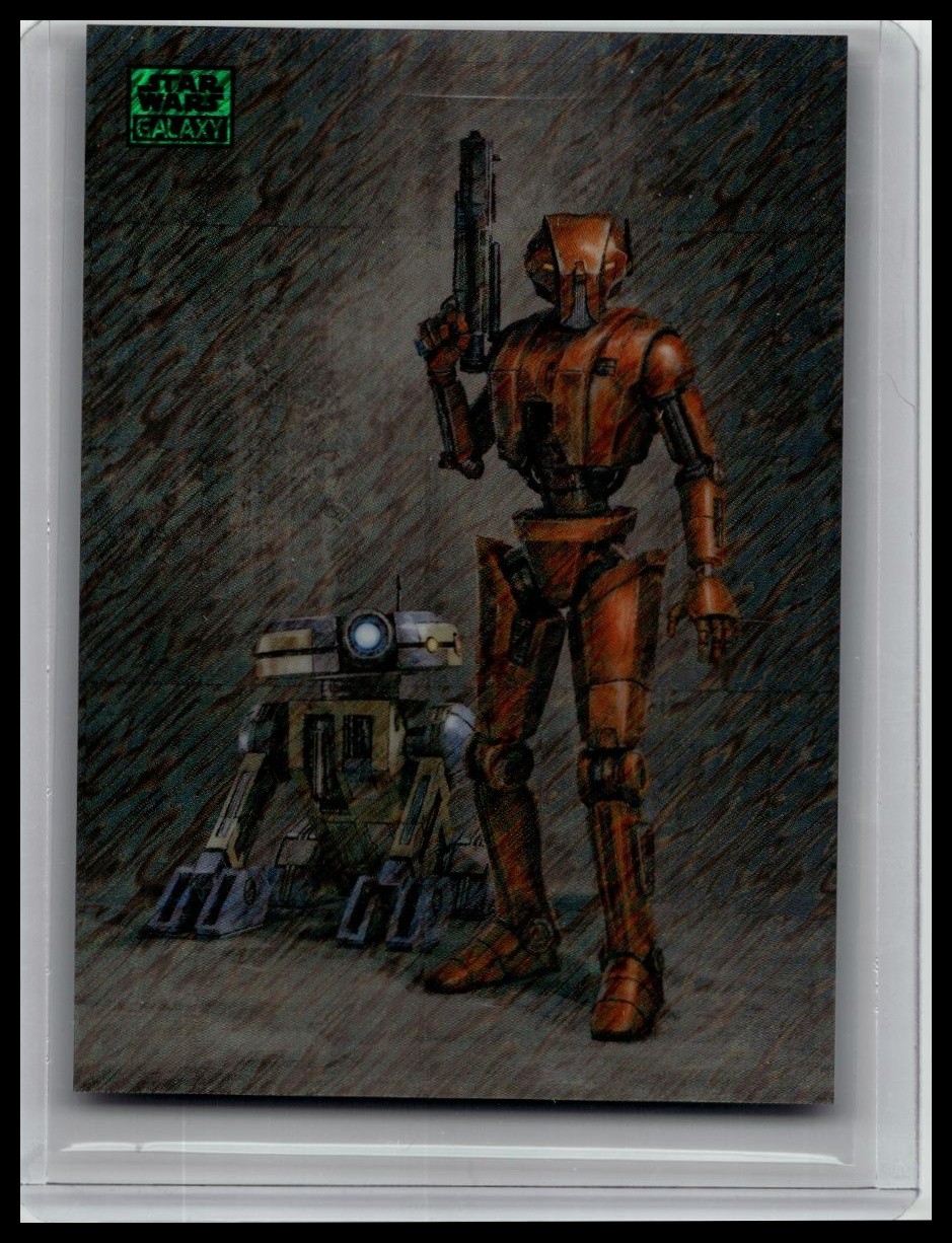 2026 Topps Chrome Star Wars Galaxy HK-47 & T3-M4 #KOTOR-12 Green /199 2026 Topps Chrome Star Wars Galaxy HK-47 & T3-M4 #KOTOR-12 Green /199