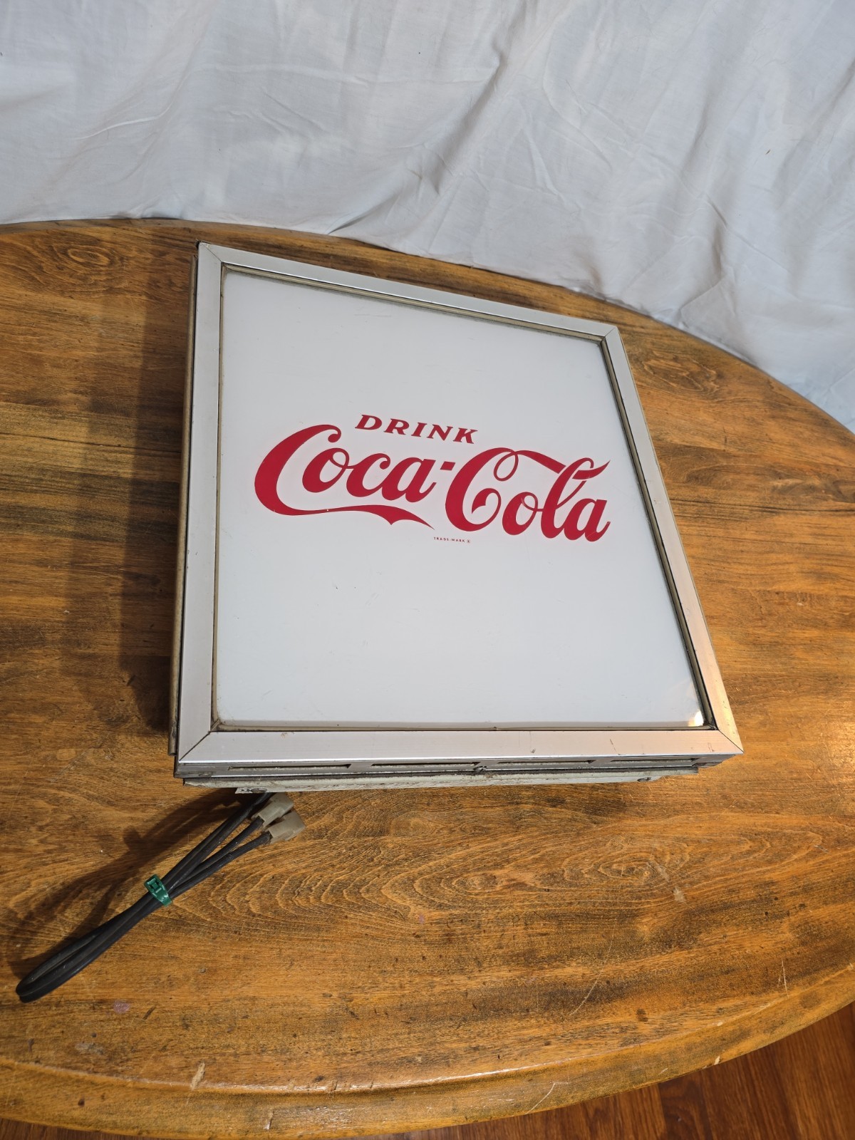 1960\'s Drink Coca Cola Electric Lighted Metal Square Sign 1960\'s Drink Coca Cola Electric Lighted Metal Square Sign