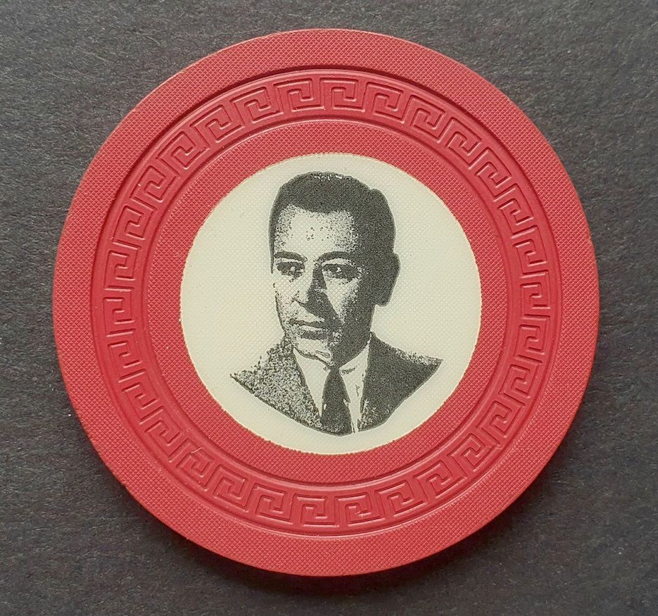 RAREST LANSKY MAFIA 1950\'s GEORGE RAFT PORTRAIT PLANE $5 CAPRI CASINO CHIP