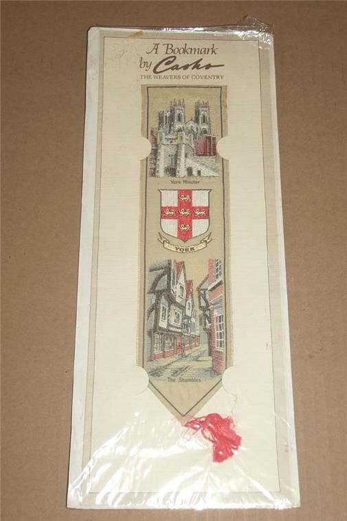 VINTAGE CASH'S WEAVERS of COVENTRY ENGLAND YORK MINSTER WOVEN BOOKMARK ~ SEALED