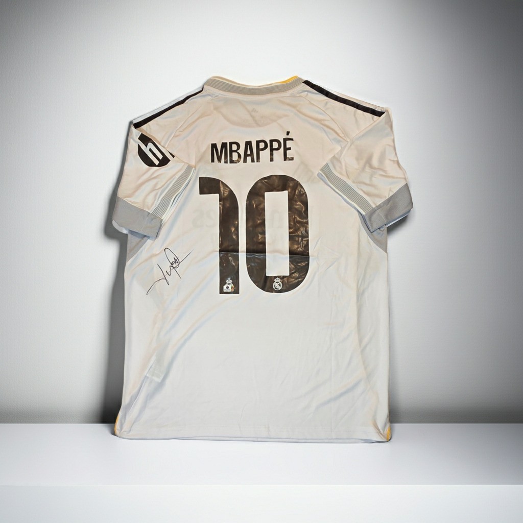 Kylian Mbappé Autographed 2025-26 Adidas Home Jersey coa Kylian Mbappé Autographed 2025-26 Adidas Home Jersey coa