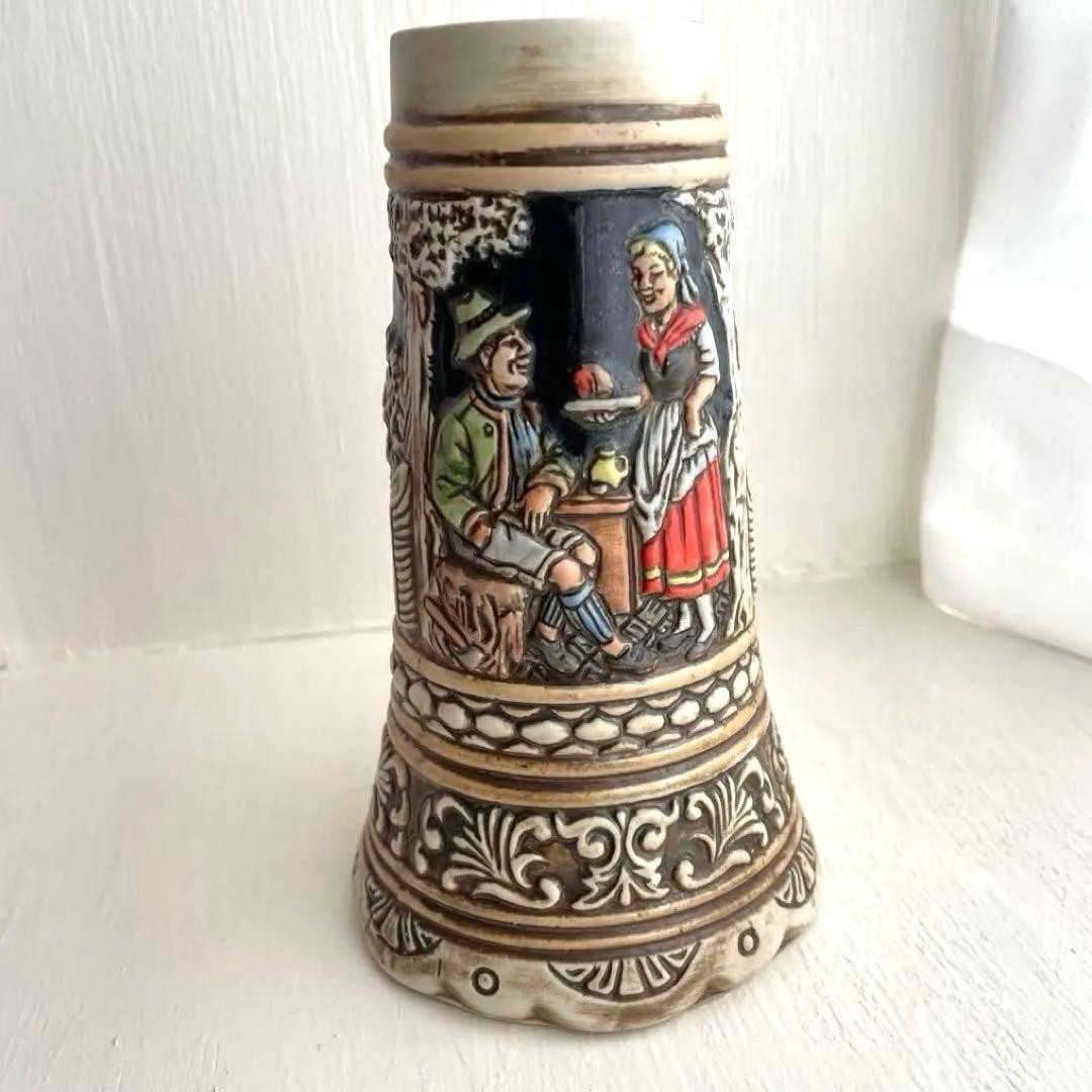 Ceramarte Brazil Hand-painted Ceramic Beer Mug German Style, Small, Unique