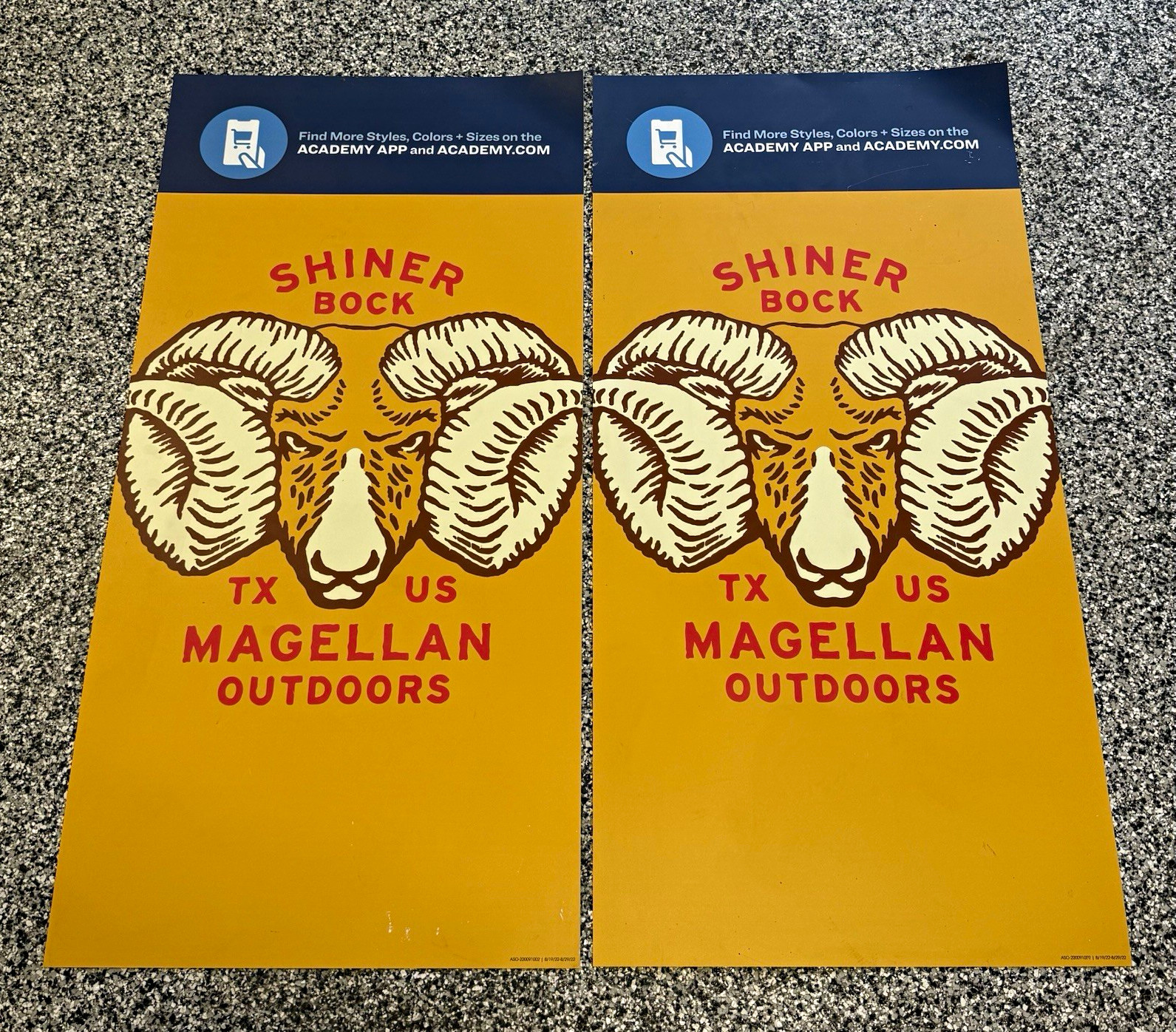 RARE Shiner Bock Magellan Outdoors Ram 2022 Academy Poster Pair Promo 45.25x22.5