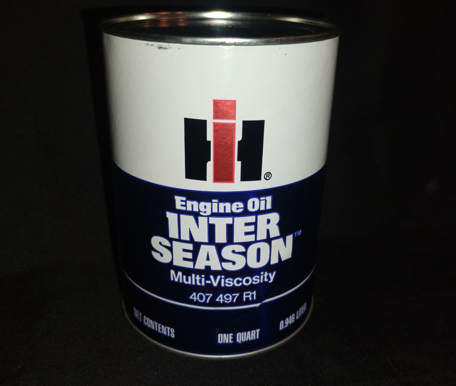 Rare Full IH INTER SEASON Qt Motor Oil Can International Harvester Original Vtg