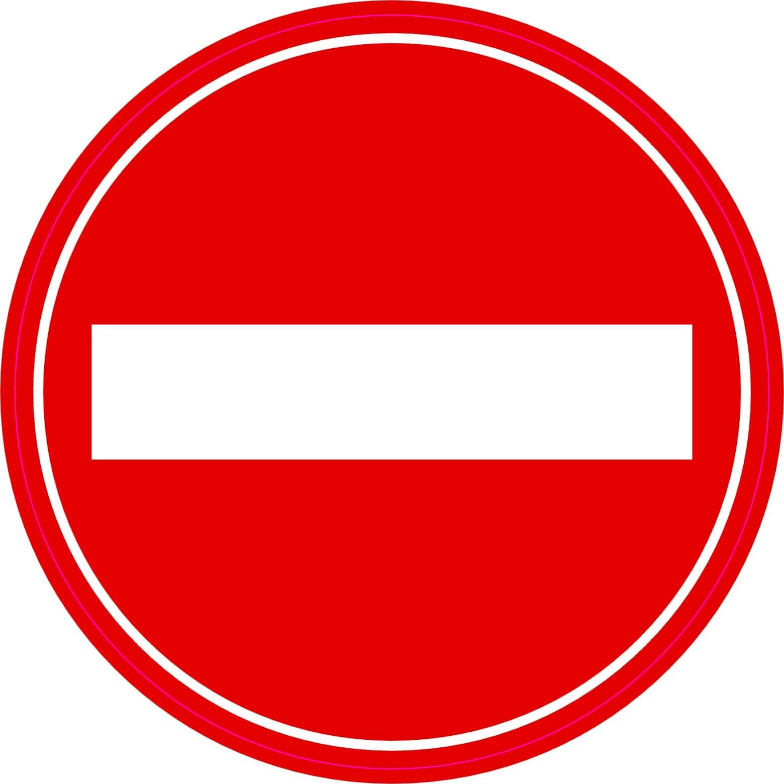 StickerTalk Red No Entry Sign Vinyl Sticker, 5 inches by 5 inches