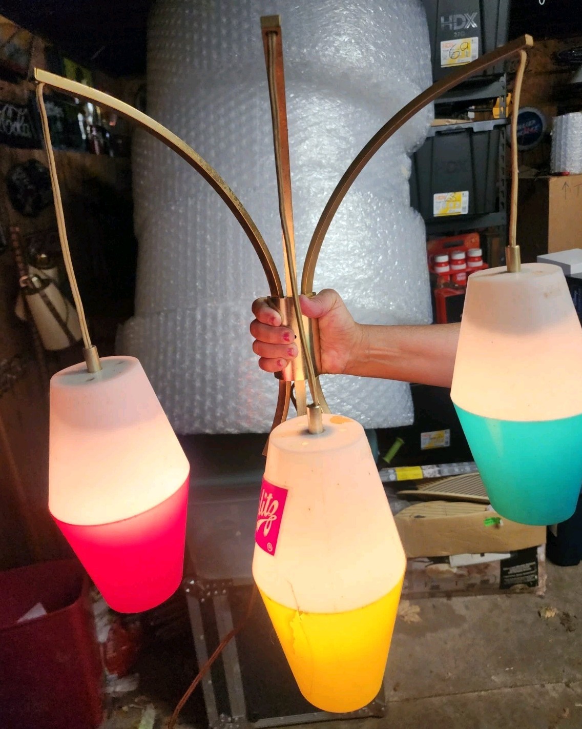 Vintage Schlitz Beer Real Gusto Wall Light w/ Hanging Plastic Globes Vintage Schlitz Beer Real Gusto Wall Light w/ Hanging Plastic Globes