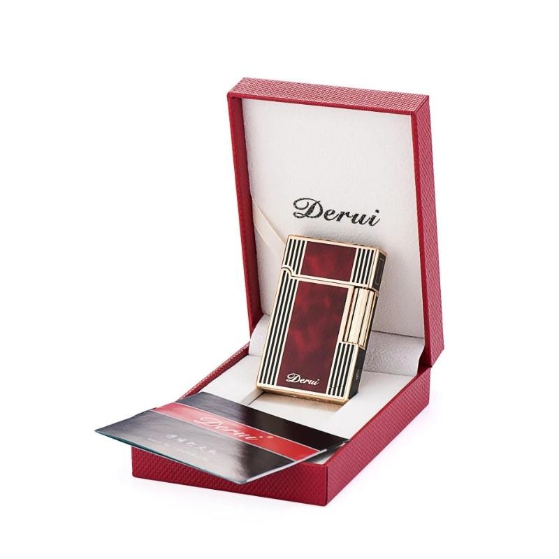 DERUI Classic Metal Butane Lighter Windproof Smooth Side Slide Sliding Gift Box
