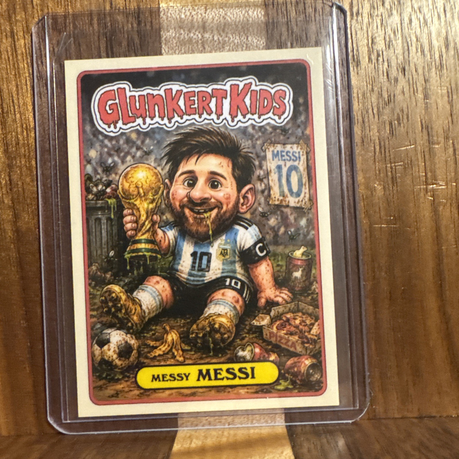 Glunkert Kids Messy Messi Argentina World Cup Lionel Gpk Parody Art Card Glunkert Kids Messy Messi Argentina World Cup Lionel Gpk Parody Art Card
