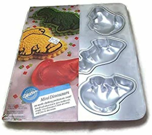 NEW WILTON MINI DINOSAUR CAKE PAN, 6 CAVITY, 2105-4498