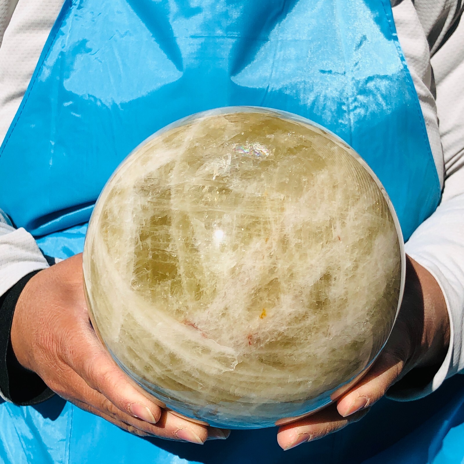 10.09LB Large Natural Yellow crystal ball Quartz Citrine sphere Mineral healing
