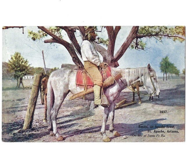 c1910 Bonito Apache Scout Chief Native American Ft Apache Arizona AZ Postcard